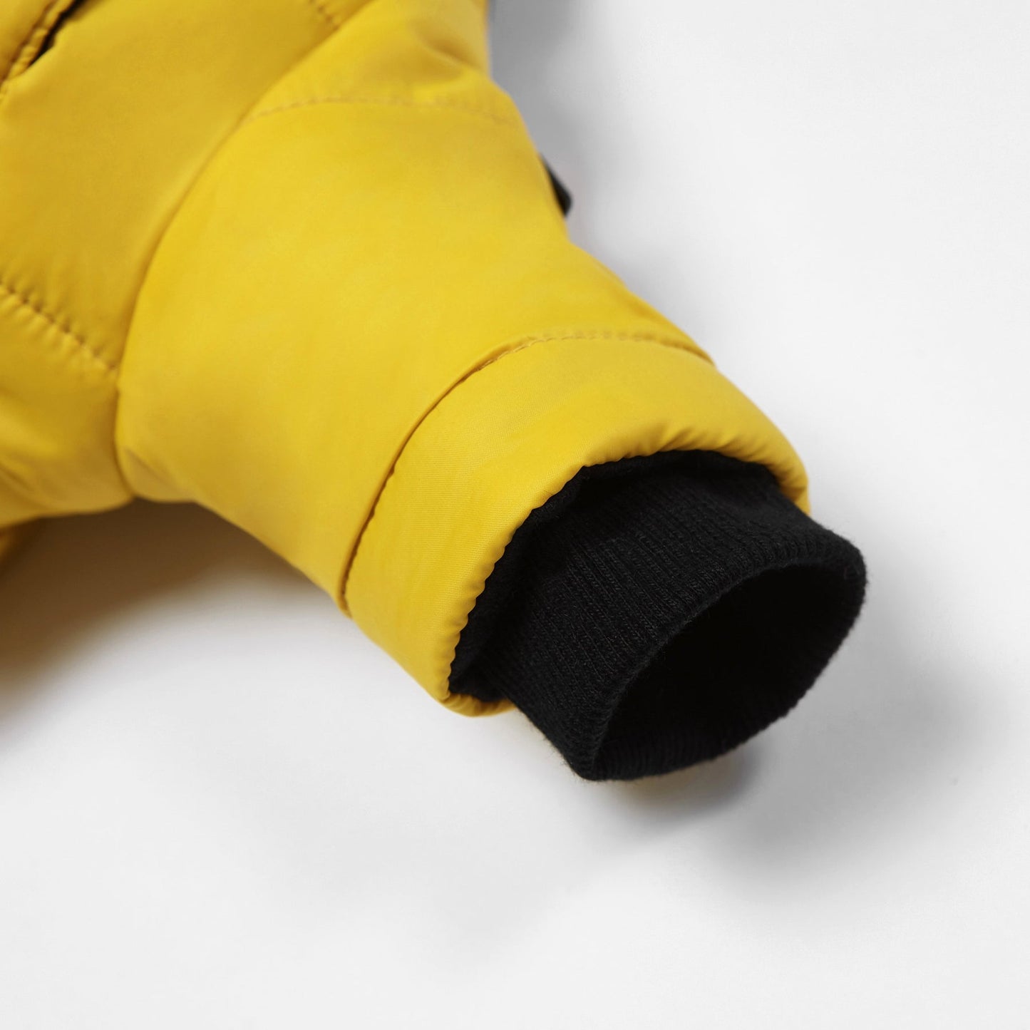 Contrast Button Up Puffer Ski Jacket by OVERGLAM DS (YELLOW BLACK)