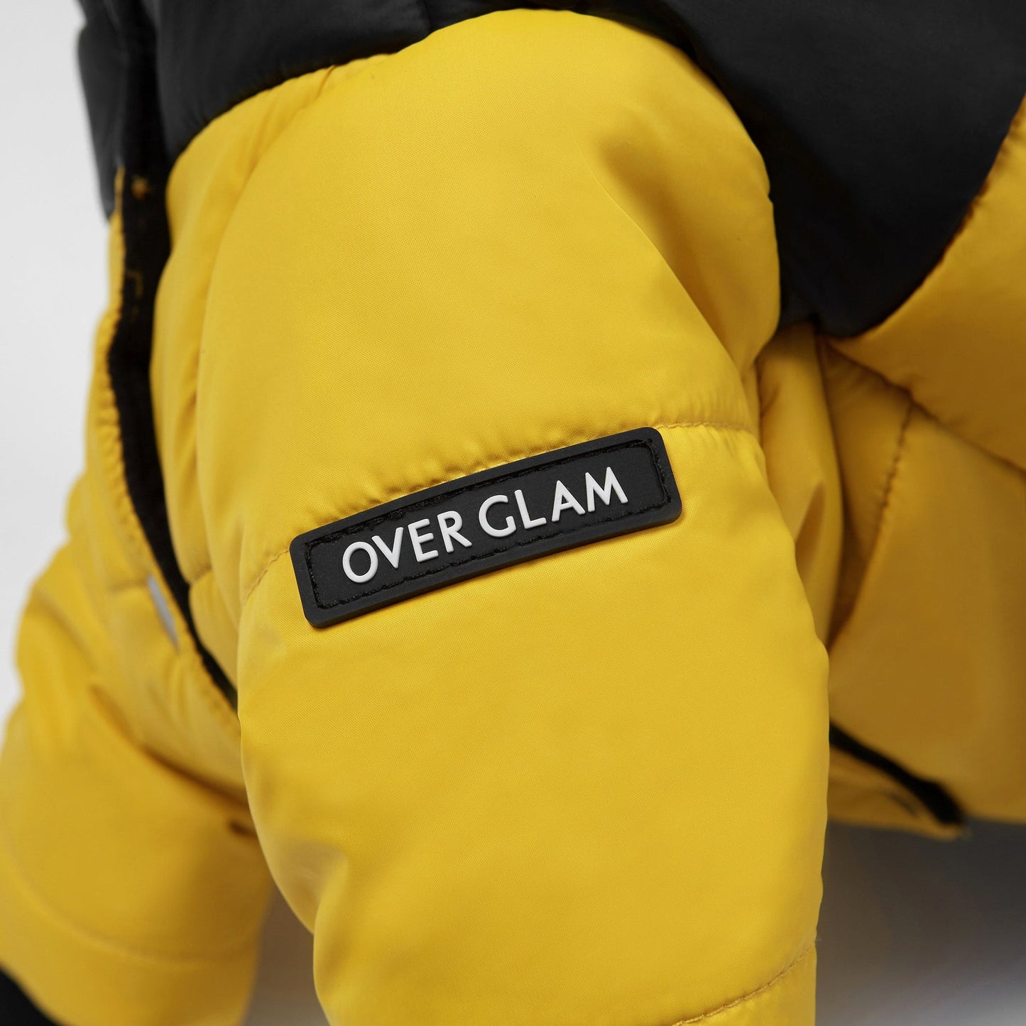 Contrast Button Up Puffer Ski Jacket by OVERGLAM DS (YELLOW BLACK)