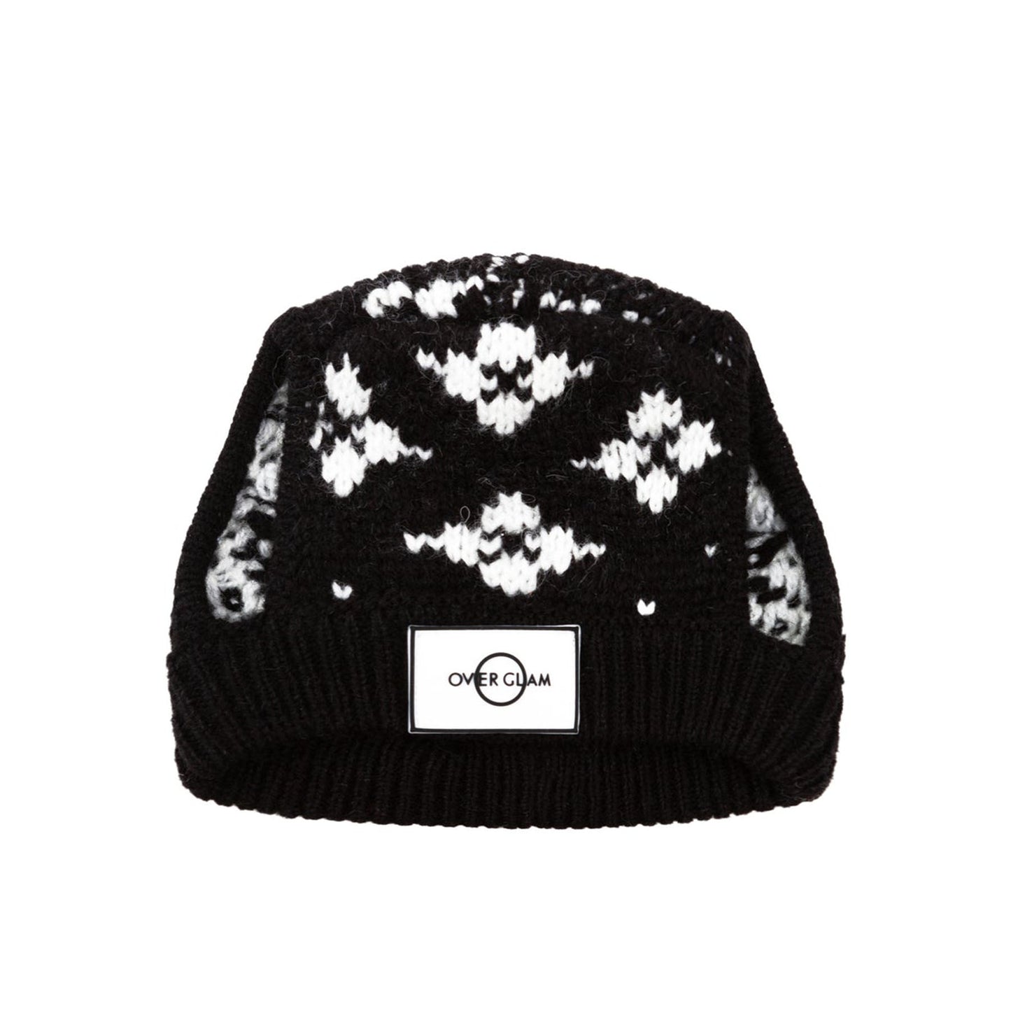 Floral Jacquard Woolen Hat by OVERGLAM DS (BLACK)