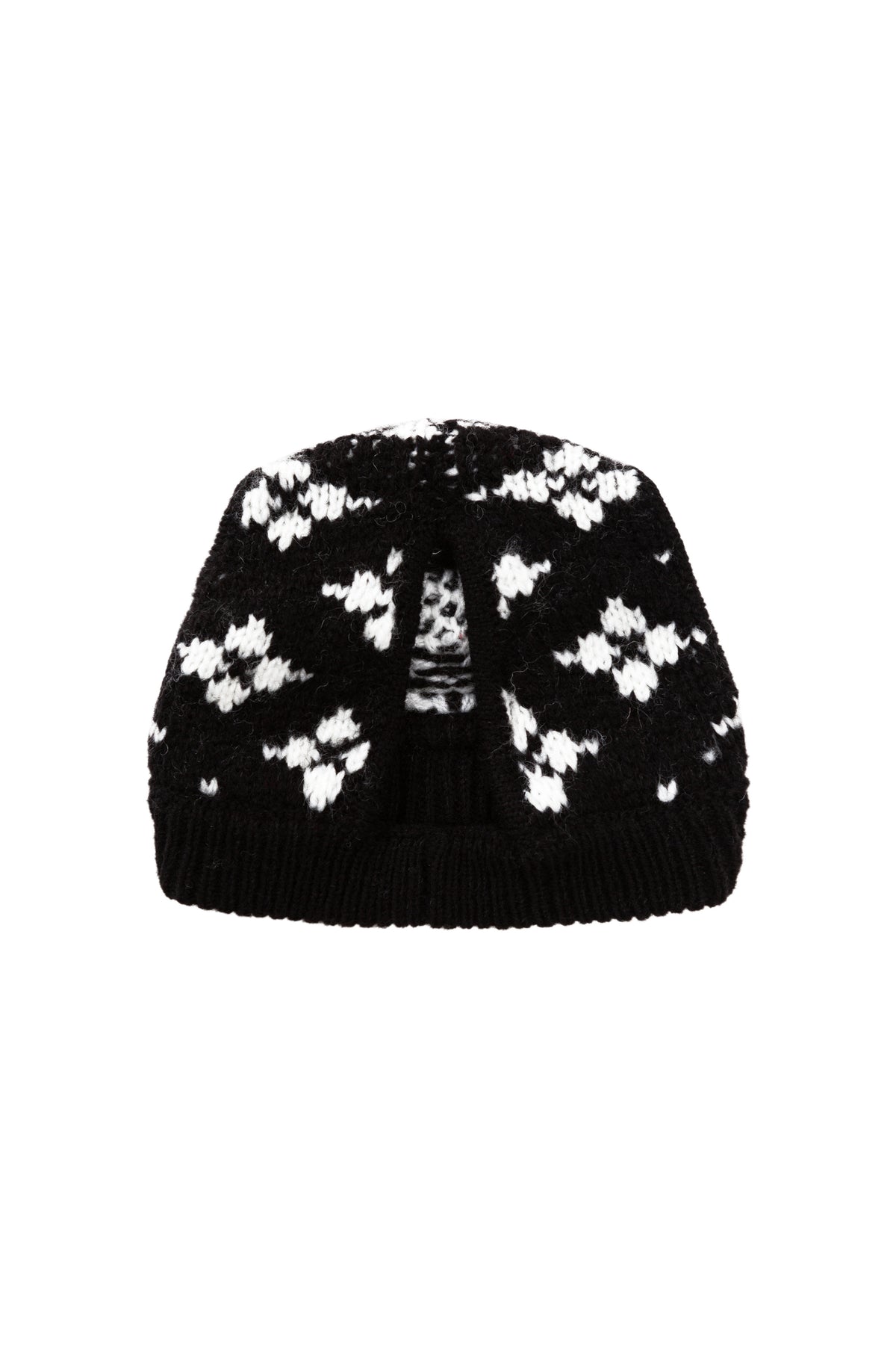 Floral Jacquard Woolen Hat by OVERGLAM DS (BLACK)