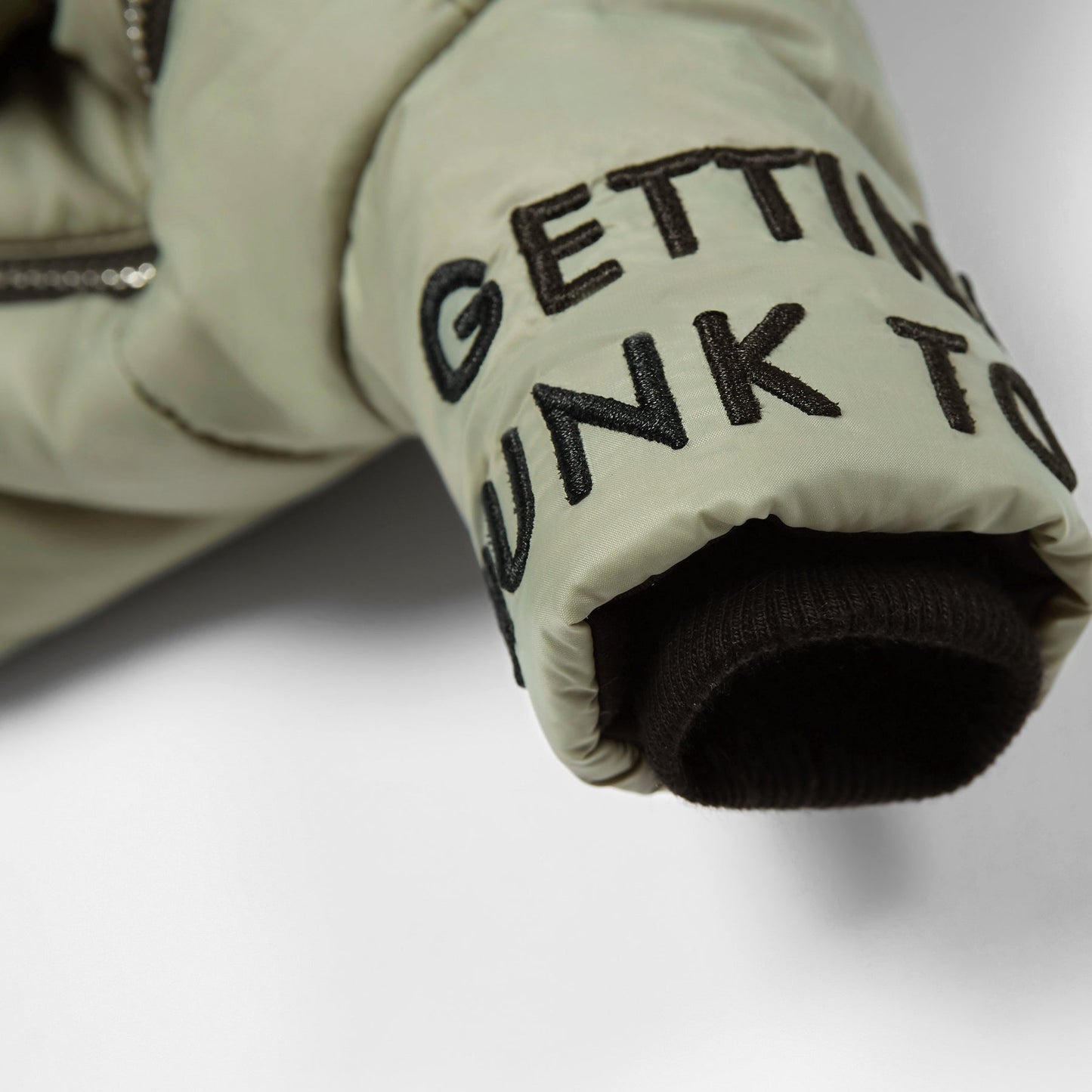 Zip Up Puffer Ski Jacket with Hood by OVERGLAM DS (GREEN)