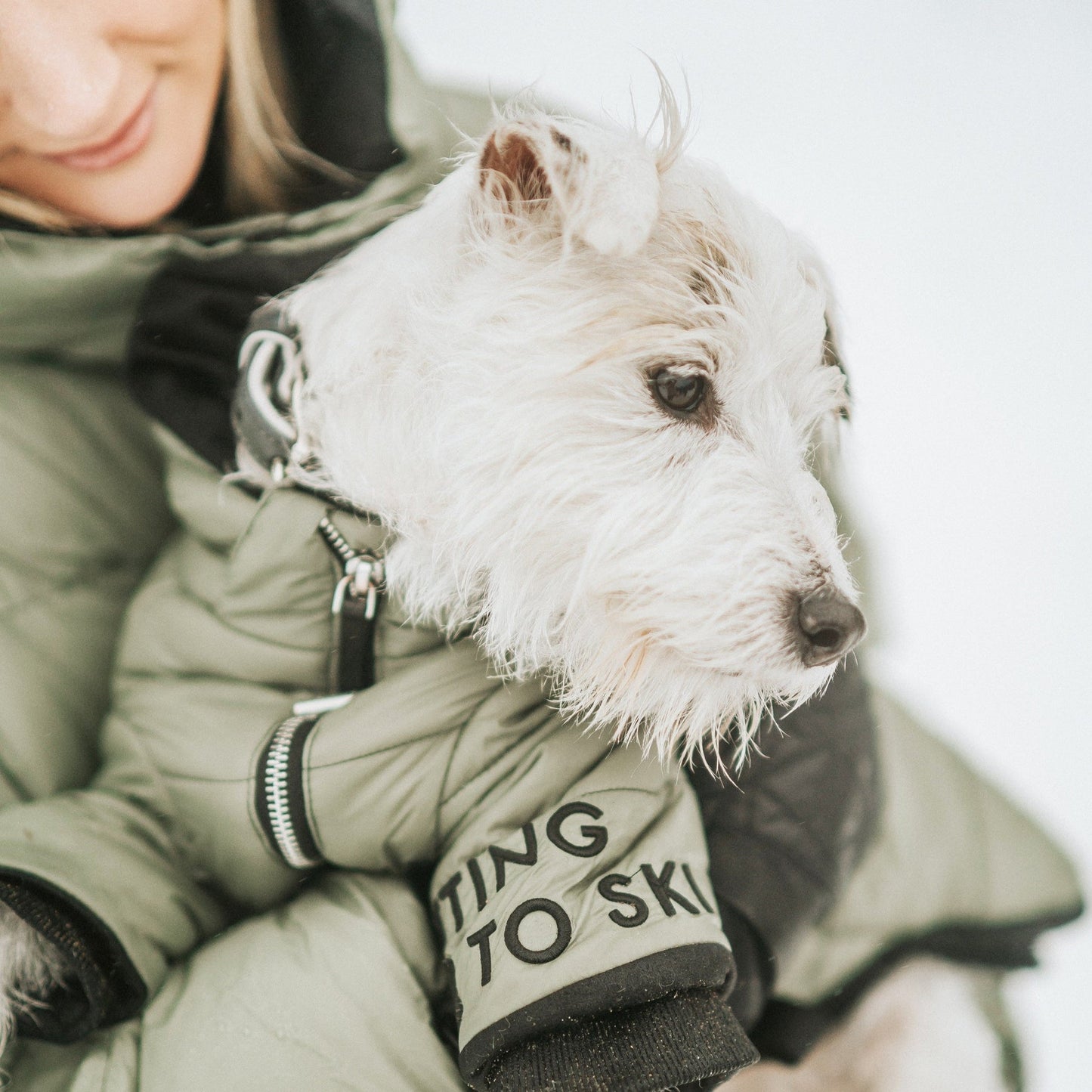 Zip Up Puffer Ski Jacket with Hood by OVERGLAM DS (GREEN)