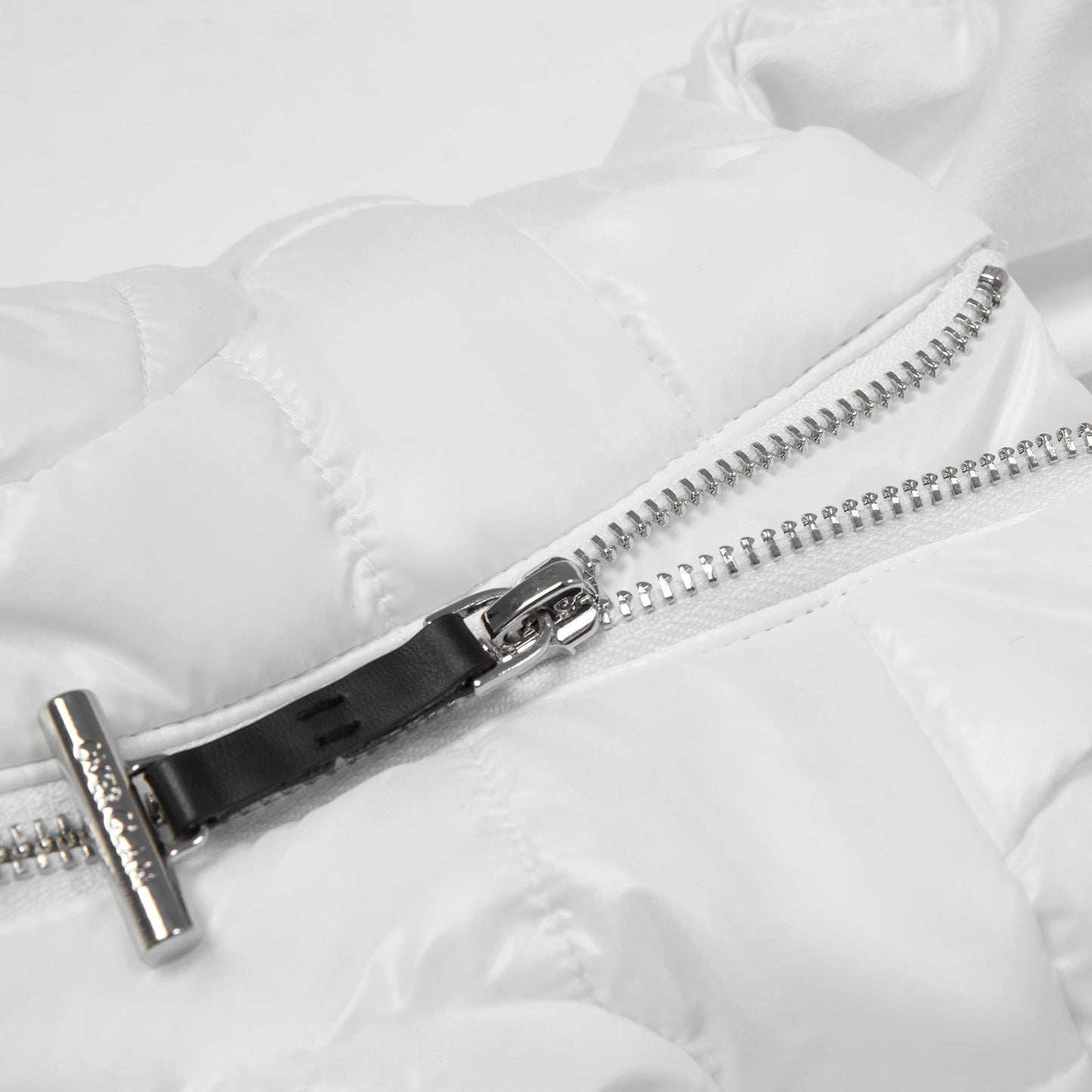 Zip Up Puffer Ski Jacket with Hood by OVERGLAM DS (WHITE)