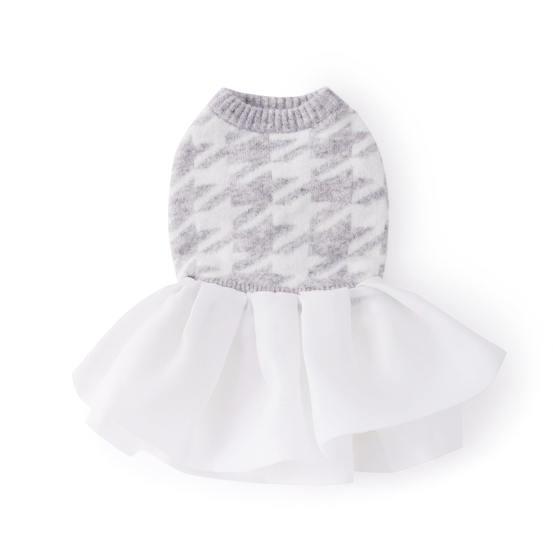 Houndstooth Jumper with Skirt by OVERGLAM DS (GREY WHITE)