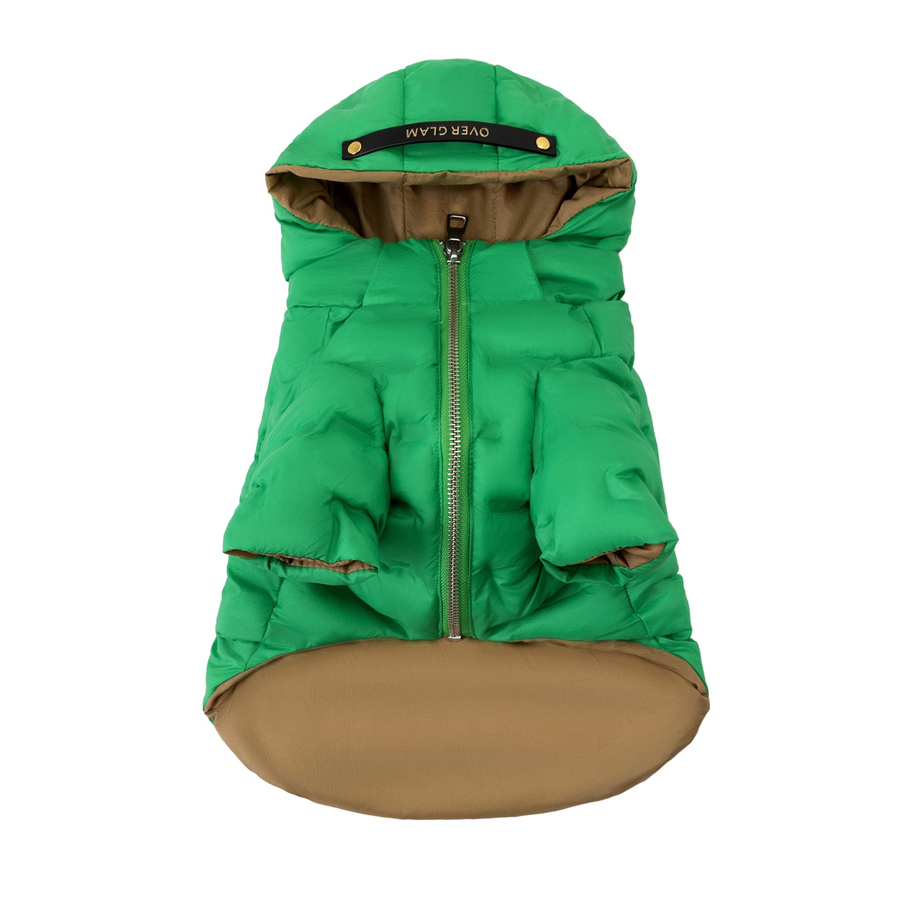 Zip-up Puffer Jacket with Hood by OVERGLAM DS (GREEN)