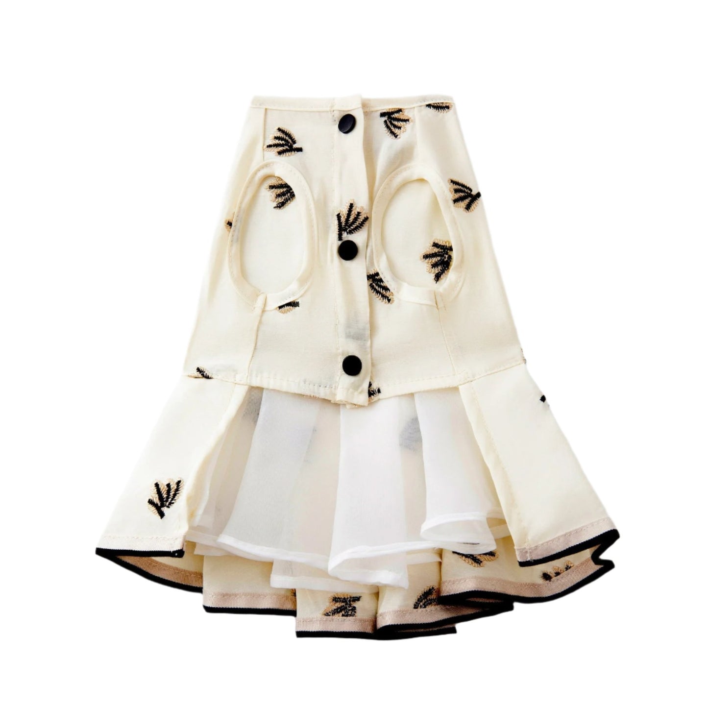 Pleated Dress With Embroider by OVERGLAM DS (CREAM)