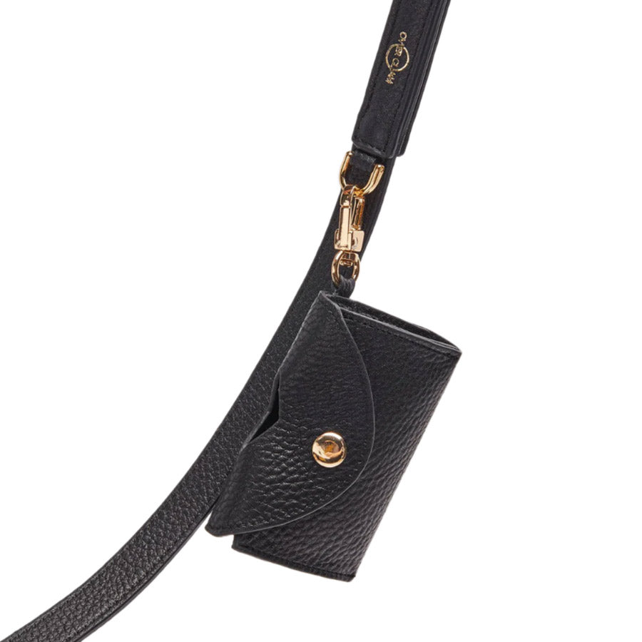 LEATHER WASTE BAG HOLDER by OVERGLAM WDS (BLACK)