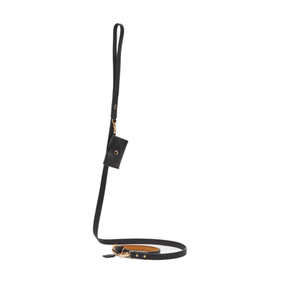 LEATHER WASTE BAG HOLDER by OVERGLAM WDS (BLACK)