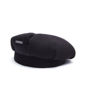 Beret With Metal Buckle by OVERGLAM DS (BLACK)