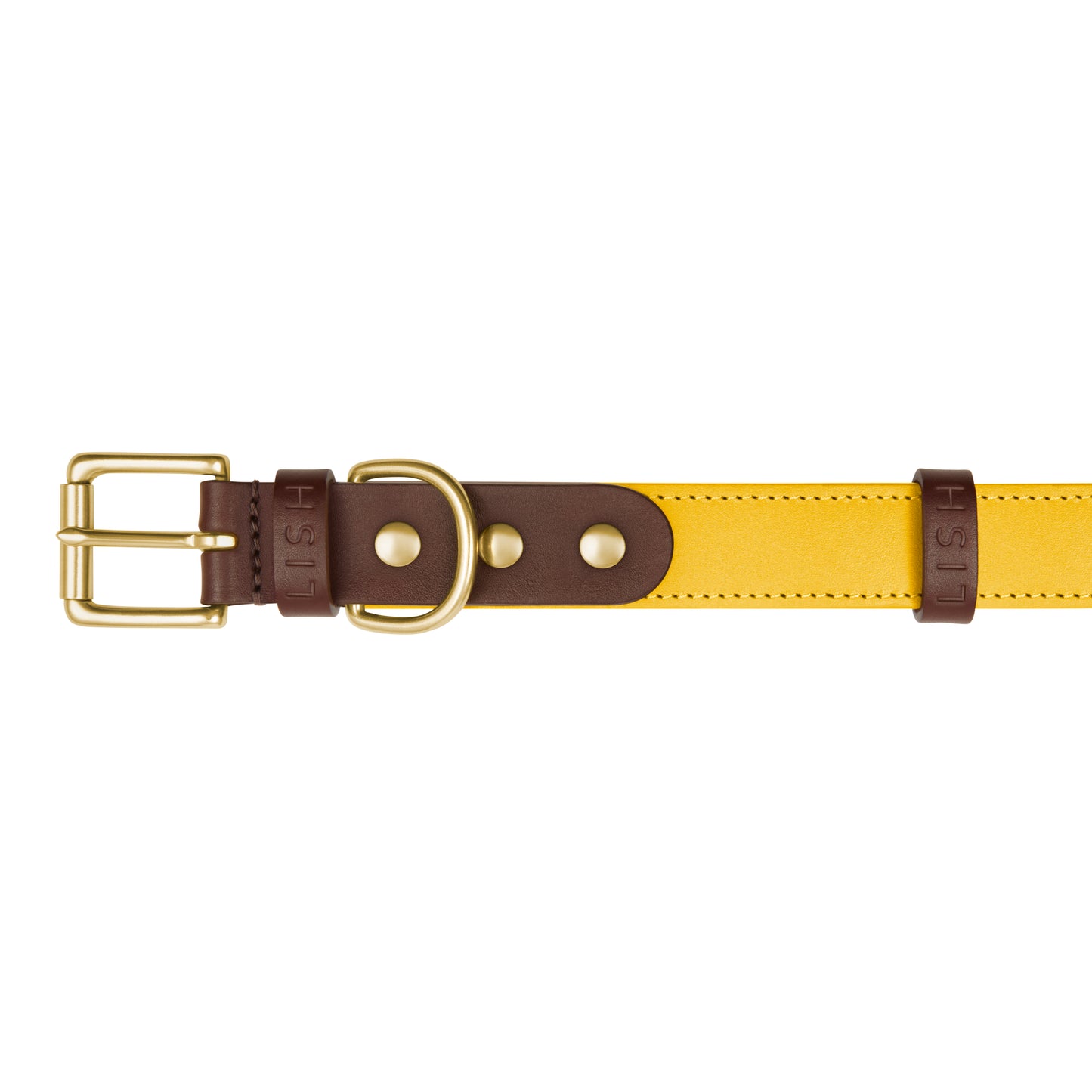 Spencer Buttercup Yellow Luxury Leather Designer Dog Collar by LISH LONDON