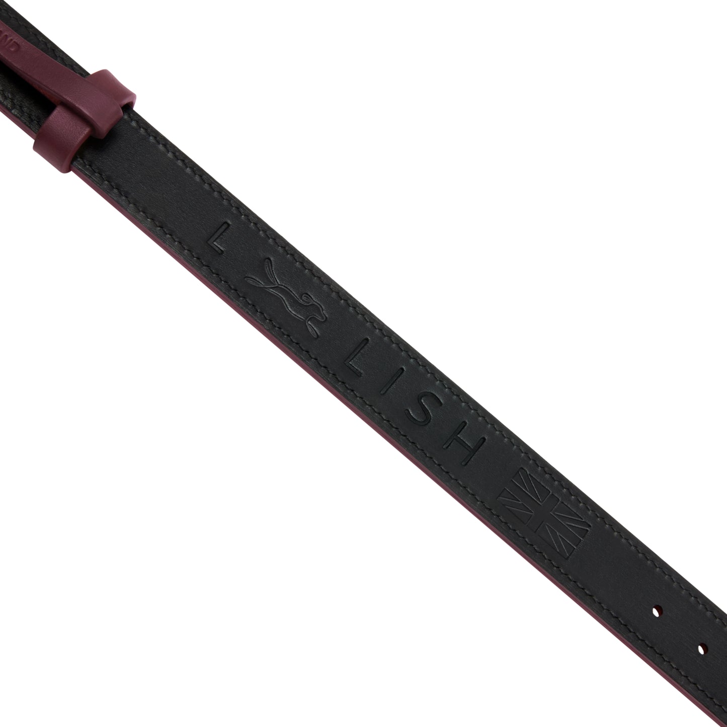 Spencer Pomegranate Red Luxury Leather Designer Dog Collar by LISH LONDON