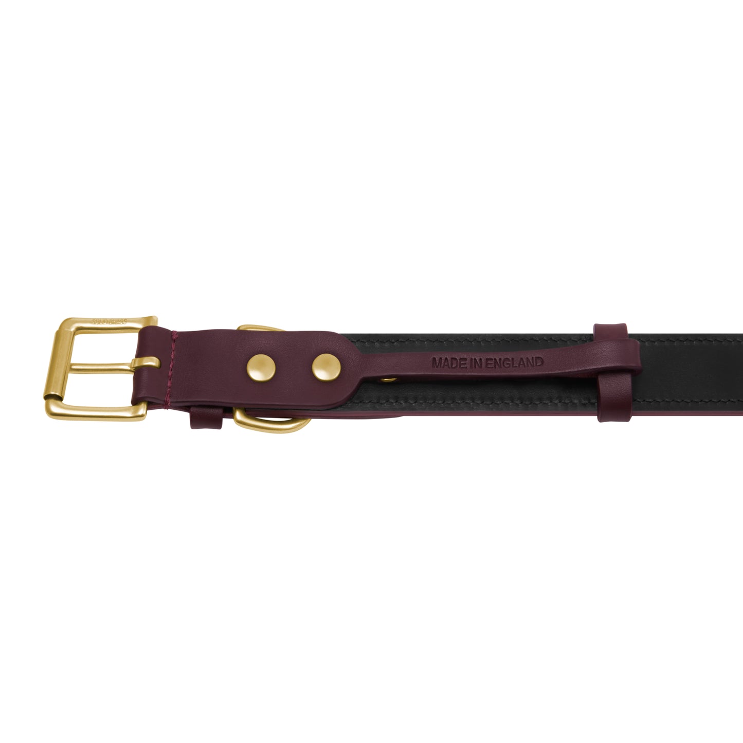 Spencer Pomegranate Red Luxury Leather Designer Dog Collar by LISH LONDON