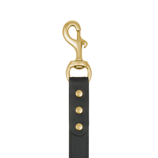 Spencer Truffle Black Luxury Designer Dog Leash by LISH LONDON