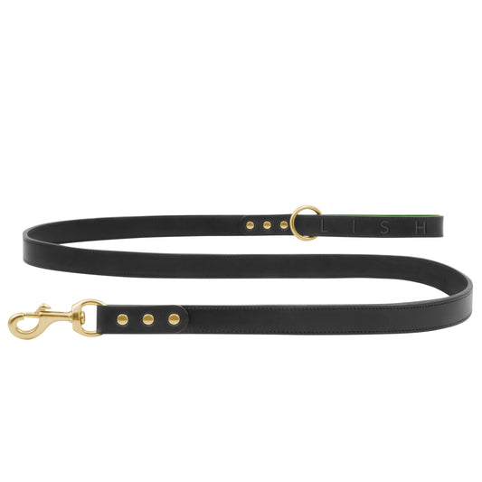 Spencer Truffle Black Luxury Designer Dog Leash by LISH LONDON