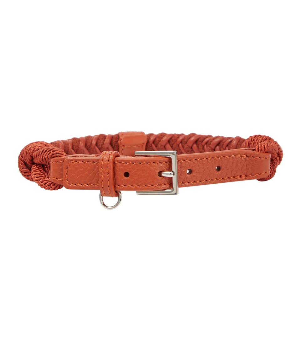 Leather and cashmere dog collar by LORO PIANA